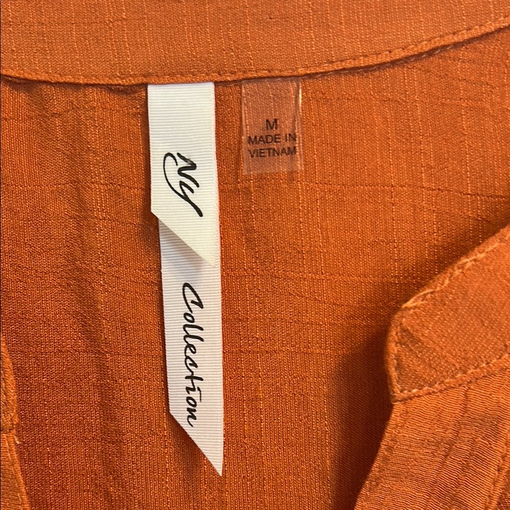 Orange Button-Up Blouse - Picture 2 of 5